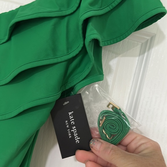 Kate Spade Green Ruffled bathing suit - Picture 2 of 5